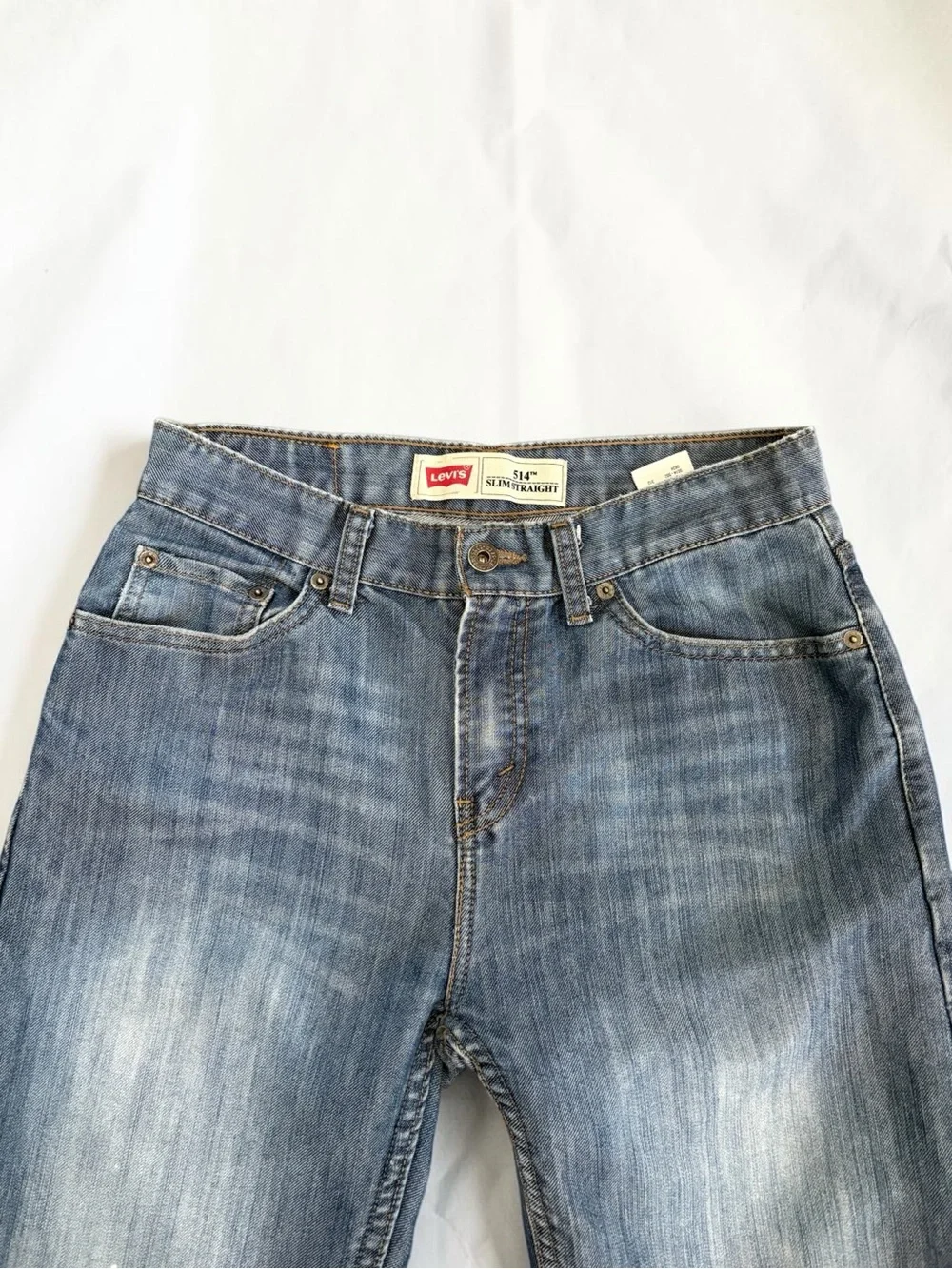 Levi's 514 Size 20 Slim Straight Fit Blue Jeans Denim Cotton W28 L30 EUC Teens